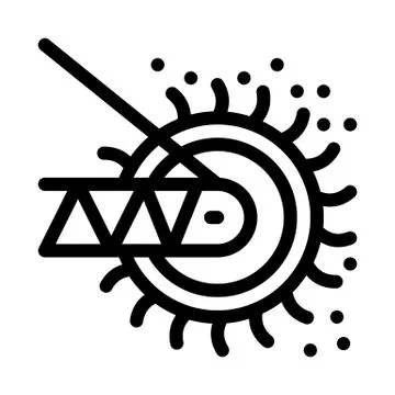 Sharpening saw icon vector outline illustration Stock Illustration