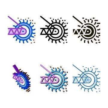 Sharpening saw variations icon vector outline Stock Illustration