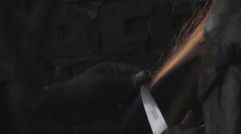 Sharpening scissors - India Stock Footage 49886043