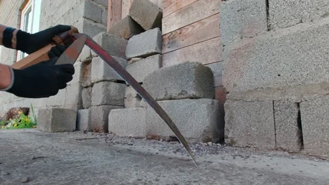Sharpening Scythe Closeup Stock Footage 195030607