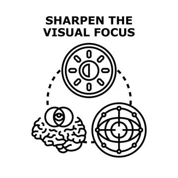 Sharpening visual focus concept developing mind perception Stock Illustration