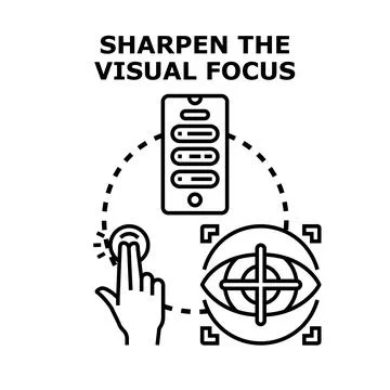 Sharpening visual focus targeting on mobile screen 库存插图
