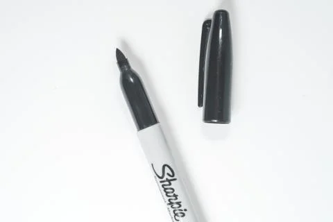 "Sharpie" permanent marker pen isolated against white Stock Photos