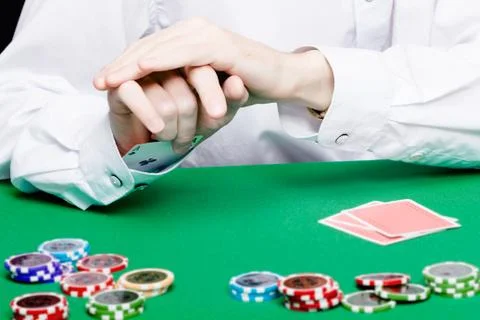 Sharpie with playing cards Stock Photos