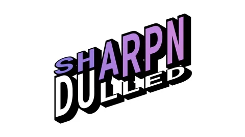 SHARPN vs DULLED, 3D Text Animation in Isometric View with Opposite Word Motion Stock Footage 314263977