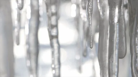Sharpness Shift Melting Icicles Melting Stock Footage 36665260