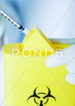 Sharps disposal Stock Photos