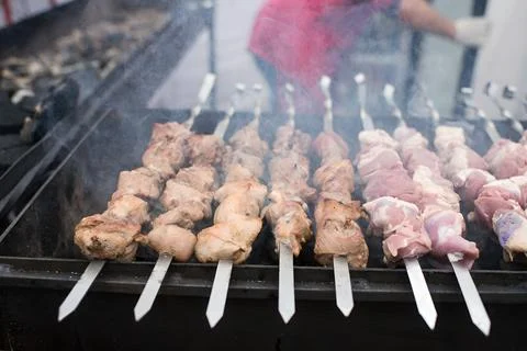 Shashlik with beef Stock Photos