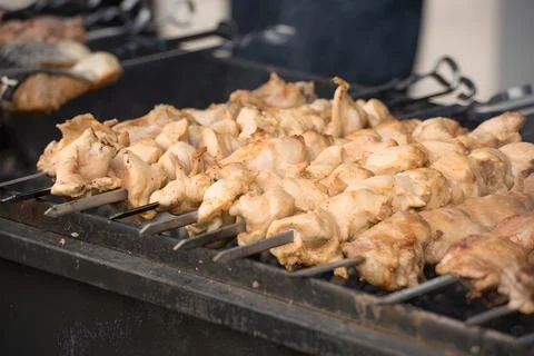 Shashlik With chiken Stock Photos