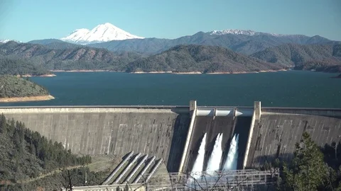 Shasta Dam gates opened  Stock Footage 72635261