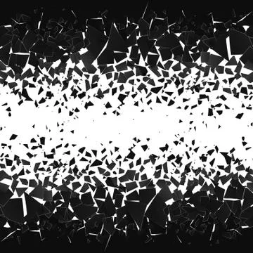 Shatter and destruction halftone effect. Abstract cloud of pieces and fragmen イラスト素材