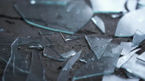Shattered Broken Glass Stock Footage 85714141
