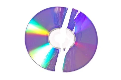 Shattered dvd / cd isolated on a white background Stock Photos