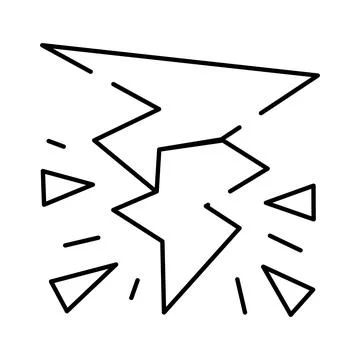 Shattered glass breaking impact explosion icon illustration Illustrazione stock