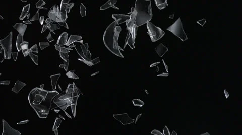 Shattered glass falling, Slow Motion Video stock 31819429