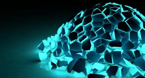 Shattered Glowing Ball Stock Illustration