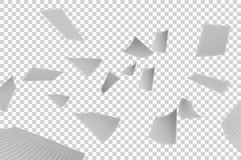 Shattered, light gray, paper pieces, radiating outward Stock Illustration