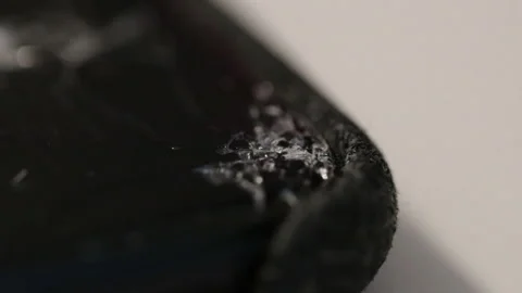 Shattered phone screen off Stock Footage 228691243