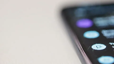 Shattered phone screen rack focus Stock Footage 228691278