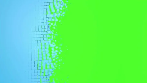Shattered polygon on green background. Moving pieces over screen. Animation Video stock 75957598