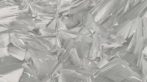 Shattered polygonal waving watwe surface abstract flow seamless loop animation Stock Footage 106366513