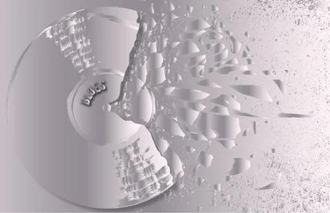 Shattered Record Background Stock Illustration