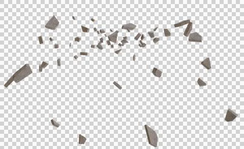 Shattered rocks scattered Ilustración de archivo