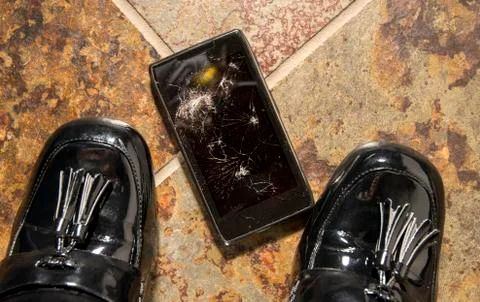 Shattered smartphone Stock Photos