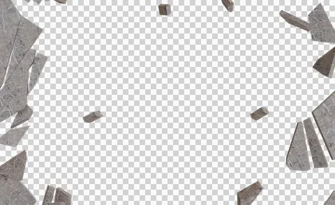 Shattered stone fragments Stock Illustration