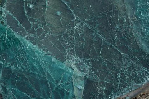Shattered window glass Stock Photos