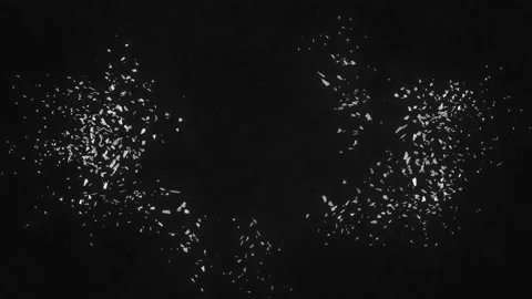 Shattered Word Plan. Explosion fractured loop animation. Alpha channel Video stock 265158499