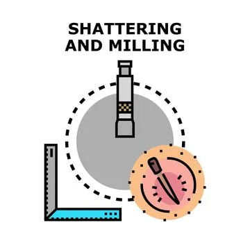 Shattering and milling process concept illustration Stock Illustration