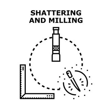 Shattering and milling process concept illustration 库存插图