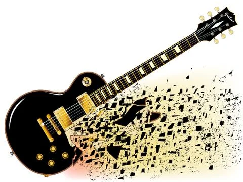 Shattering Blues Guitar Stock Illustration
