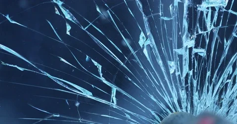Shattering glass screen in 4K. Breaking and cracking screen Video stock 84955273