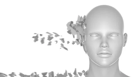 Shattering human head Stock Footage 66198516