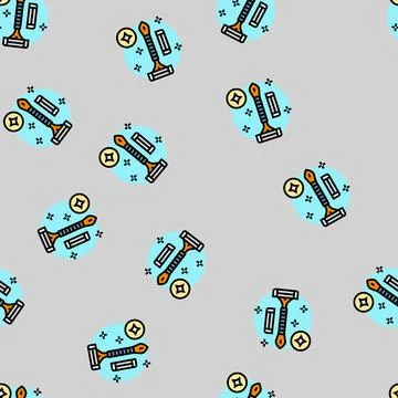 Shave clean razor vector seamless pattern Stock Illustration