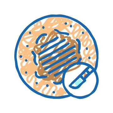 Shave excision mole removal icon doodle illustration Stock Illustration
