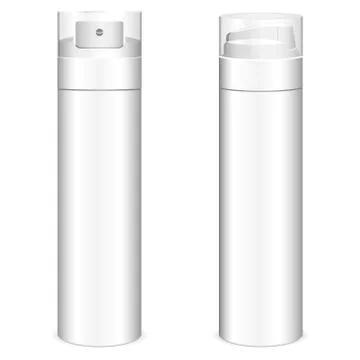 Shave foam bottle realistic vector illustration Stock Illustration