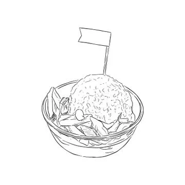 Shave Ice dessert, sketch vector. Stock Illustration