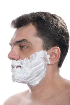 Shave men close up Foto stock