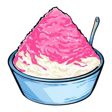 Shaved ice dessert vector art illustration. Stock Illustration