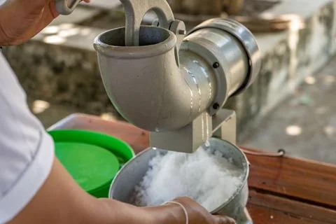 Shaved ice machine cup cafe drink old vintage Stock Photos
