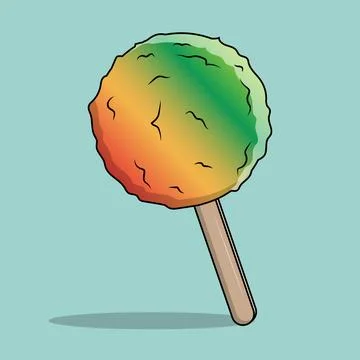 Shaved Ice Stick Stock Illustration