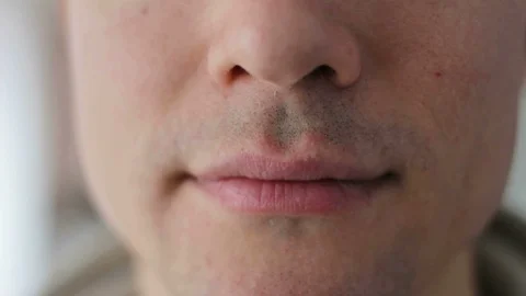 Shaved Young Man Smiling Close Up Stock Footage 105057288