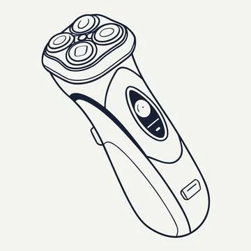 Shaver Electric Icon Outline Vector for Personal Grooming Stock Illustration