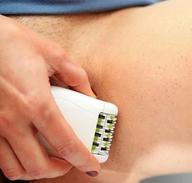 Shaves by epilator Stock Photos