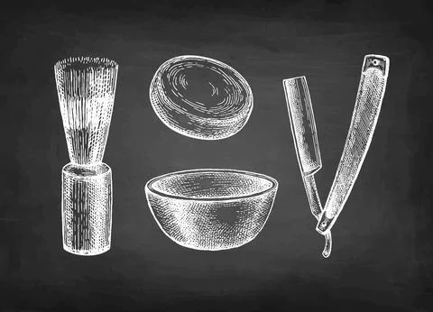 Shaving accessories set. Stock Illustration