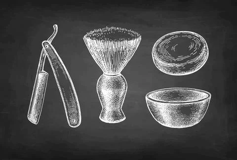 Shaving accessories set. Stock Illustration