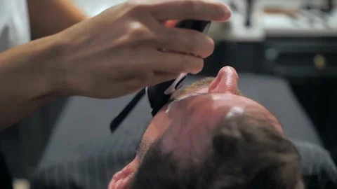 Shaving Barber Stock Footage 202005423